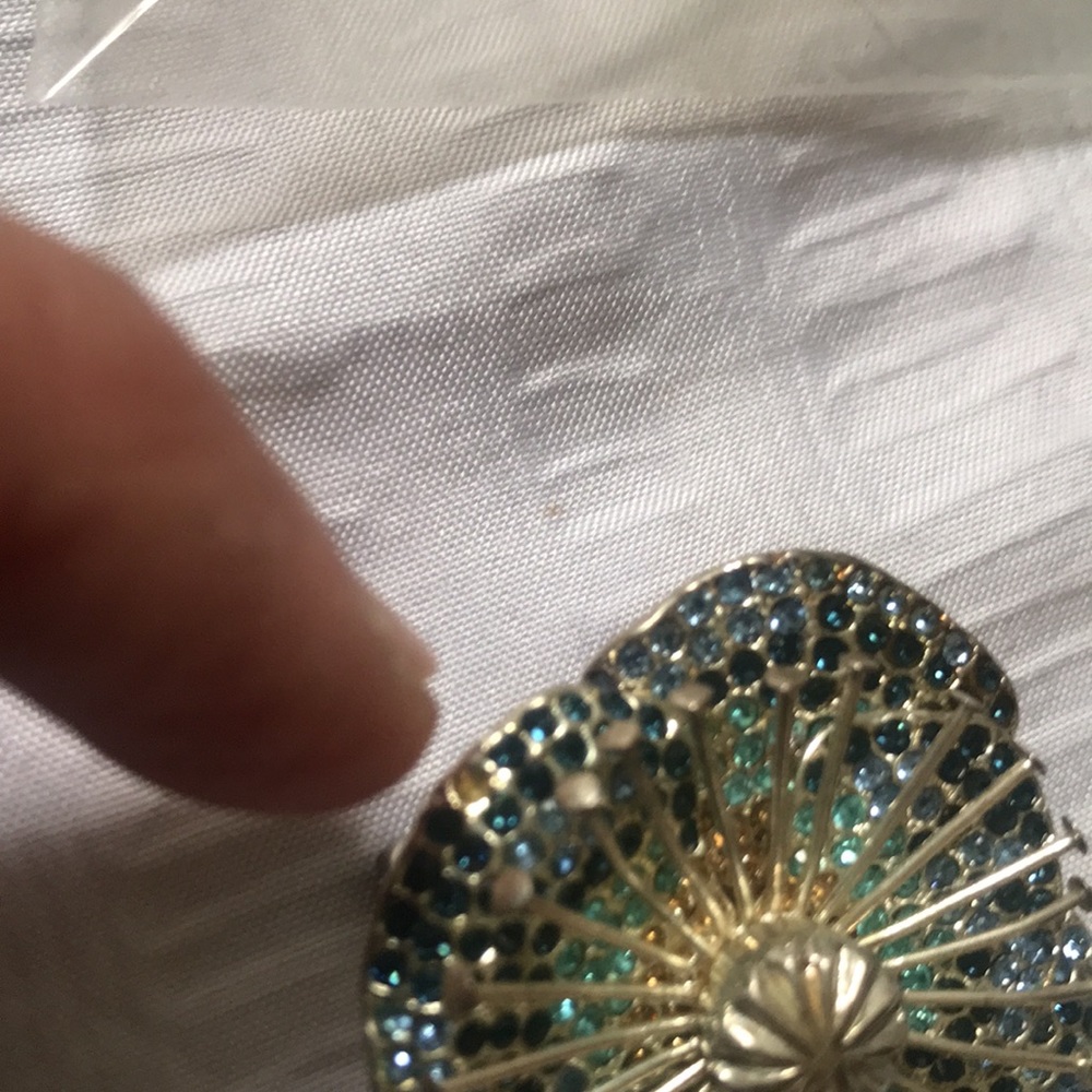 Marc Jacobs Brooch Designer Jewellery blue crystals/rhinestone flower - Picture 9 of 16